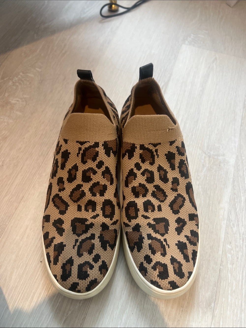 Steve Madden Slip-On Knit Sneakers in Leopard Brown